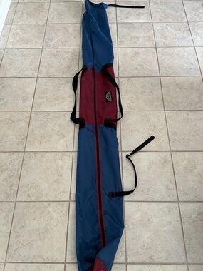 Sports Graphics Blue and Burgundy Ski Carry Bag